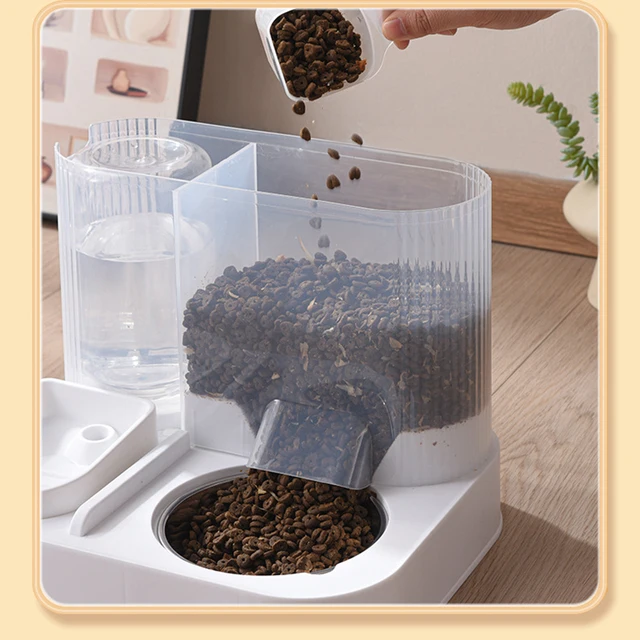 Large Capacity Automatic Cat Food Dispenser Drinking Water Bowl Pet Supplies Wet and Dry Separation Dog Food Container 5