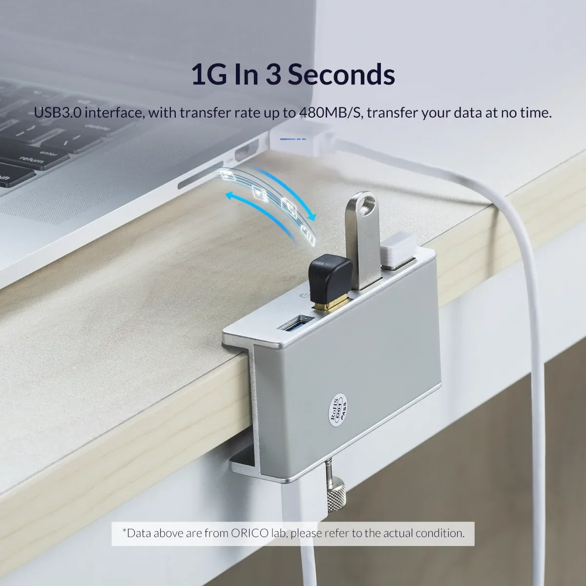 Orico Mh4pu Usb 3.0 Hub com Fonte de Alimentação Transmissão de Dados de 5gbps de Expansão em Alta Velocidade Adequado para Acessórios de Laptop Extensor Usb de Mesa - Imagem 6