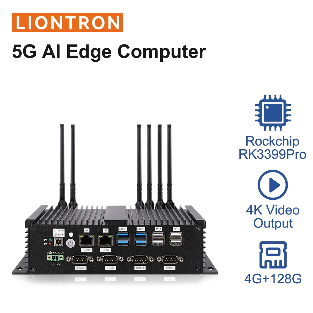 

Liontron RK3399Pro портативный двойной настенный светильник Интернета Wifi Edge вычисления промышленный мини-ПК RS232 RS485