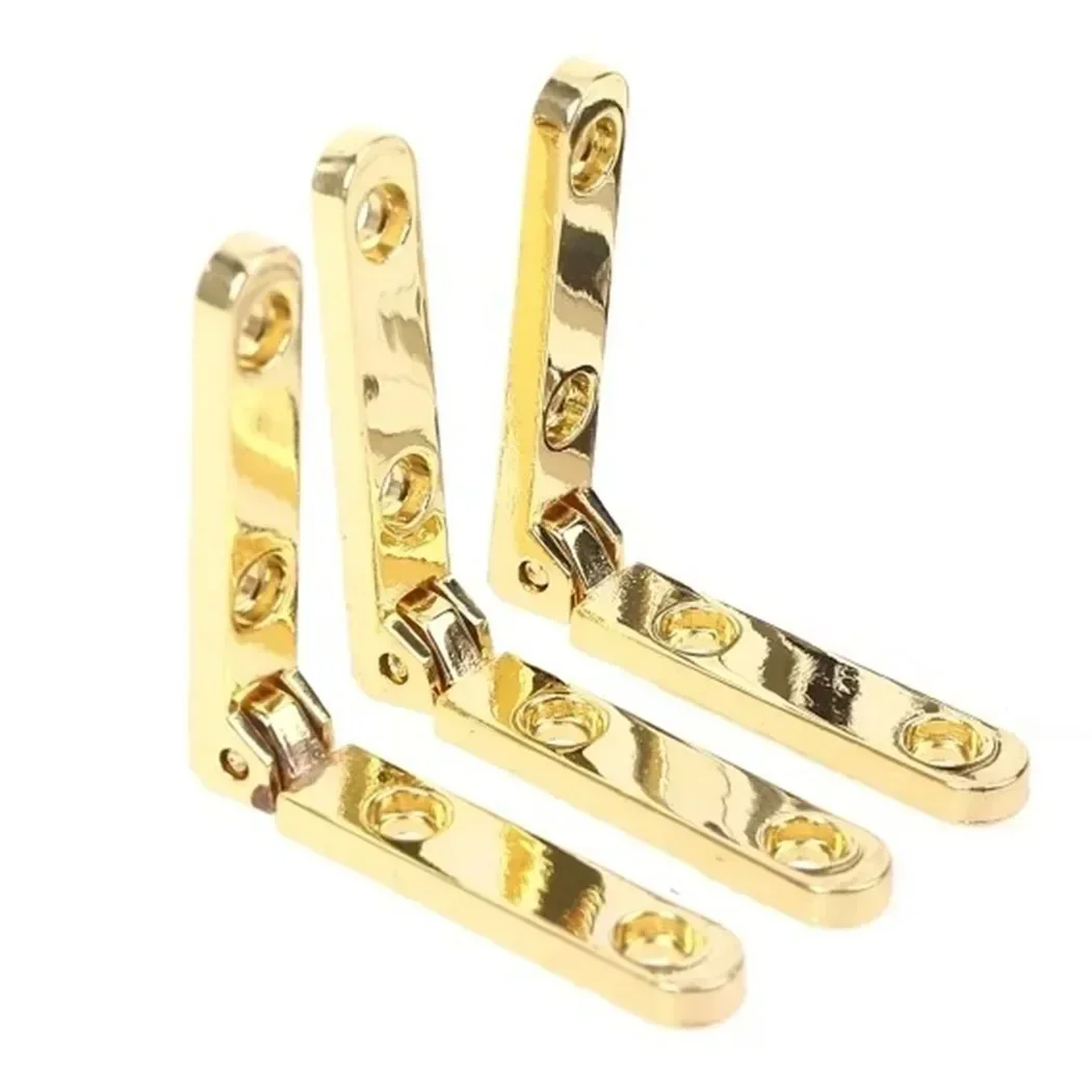 10Pcs 90 Degree Hinges Zinc Alloy Seven-letter Spring Hinge For Wooden Box Gift Wine Jewellery Case Cabinet Furniture Hardware