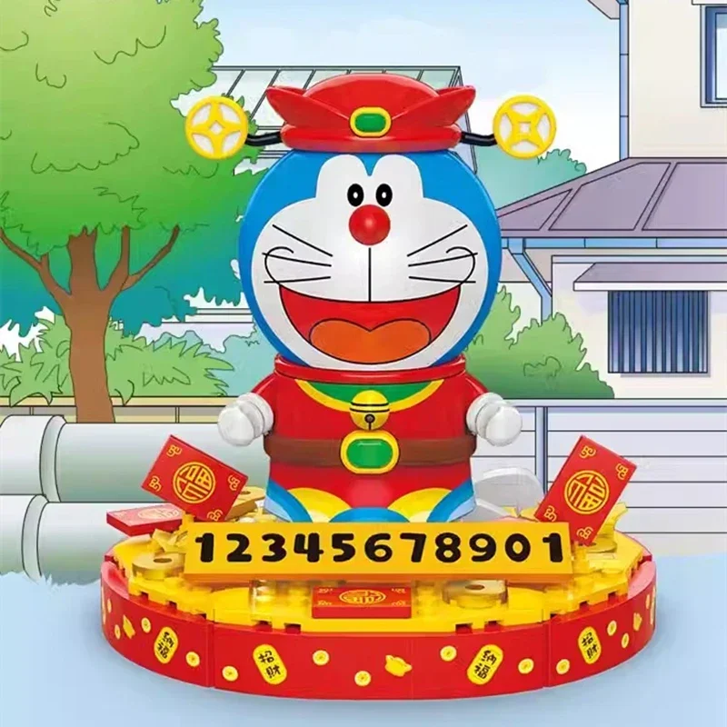 BALODY Doraemon Building Blocks Kawaii Night Light DIY Calendar Desktop Ornaments Car Number Ornaments Christmas Birthday Gifts