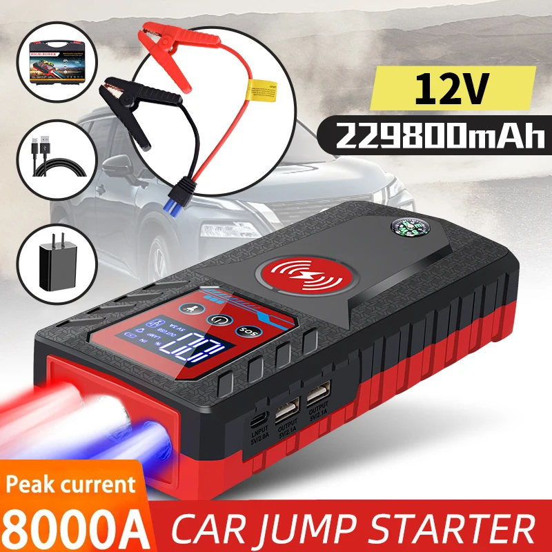 

12V Car Jump Starter Power Bank 229800mAh Portable Emergency Start-up Charger for Booster Battery Starting Device Air Compressor