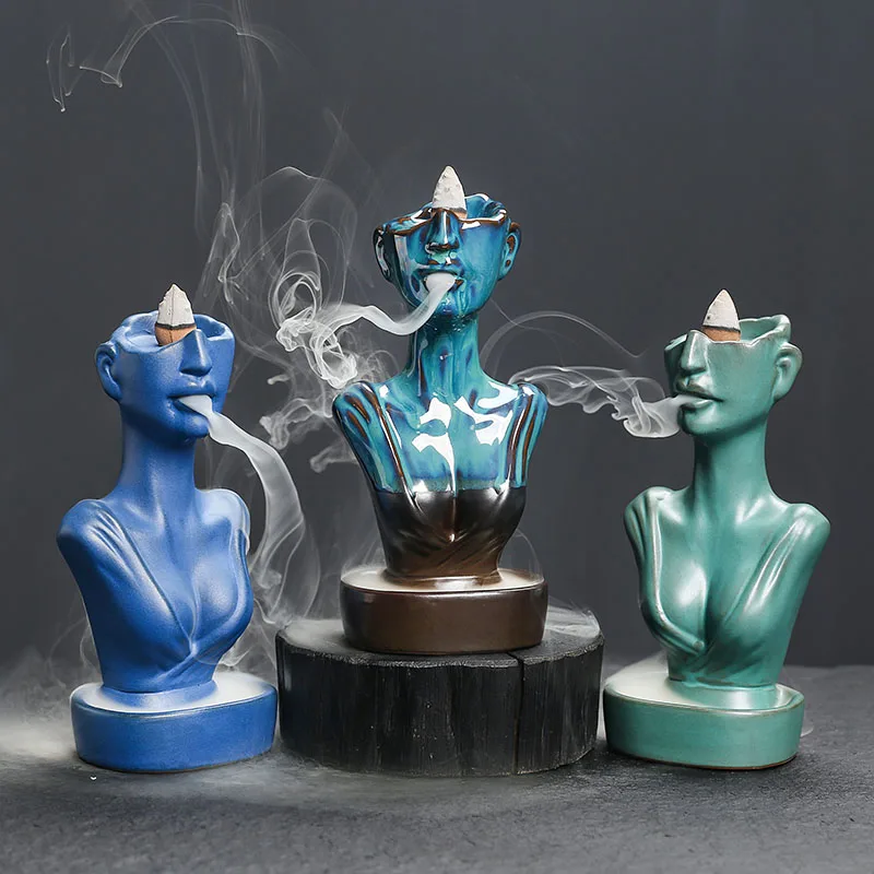 Bruciatore di incenso a cascata in ceramica