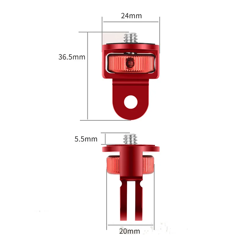 360 회전 미니 삼각대 어댑터 1/4 인치 나사 CNC 알루미늄 잠금 마운트 GoPro12 11 POCKET 2 FIMI PALM 2 Insta360 X3 Osmo용