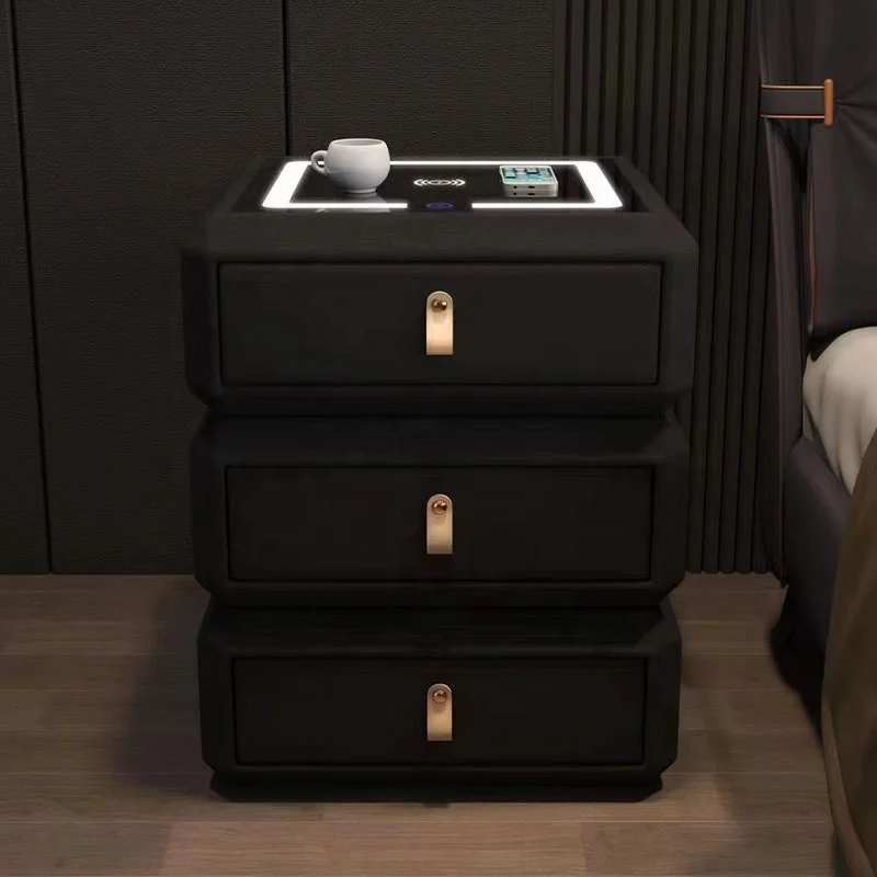 

Best selling classic smart bedside table cabinet,Modern wireless charging USB nightstand