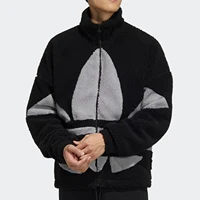 Adidas veste chaude officielle à trois rayures pour hommes et femmes en laine d'agneau à col montant HC0325 1
