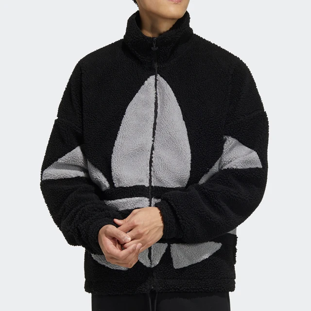 Adidas veste chaude officielle à trois rayures pour hommes et femmes en laine d'agneau à col montant HC0325 1