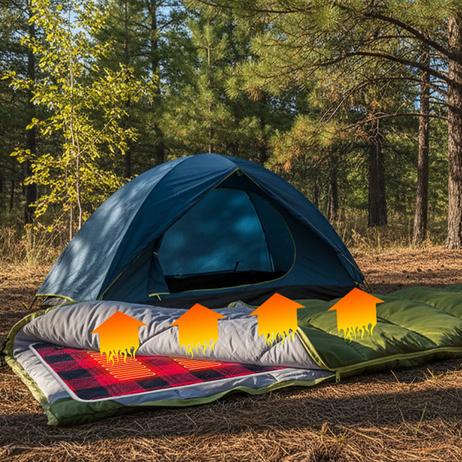 5V USB Heating Pad Foldable Seat Warmer 3-Level Temperature Heated Cushion Cold Resistant Heated Pad Outdoor Camping Seat Mat