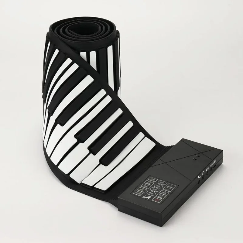 Pianoforte Elettrico Professionale Apprendimento Digitale Nero Piccolo Rullo A Mano Pianoforte Adulti Morbido 88 Tasti Strumento Musicale Pianoforte