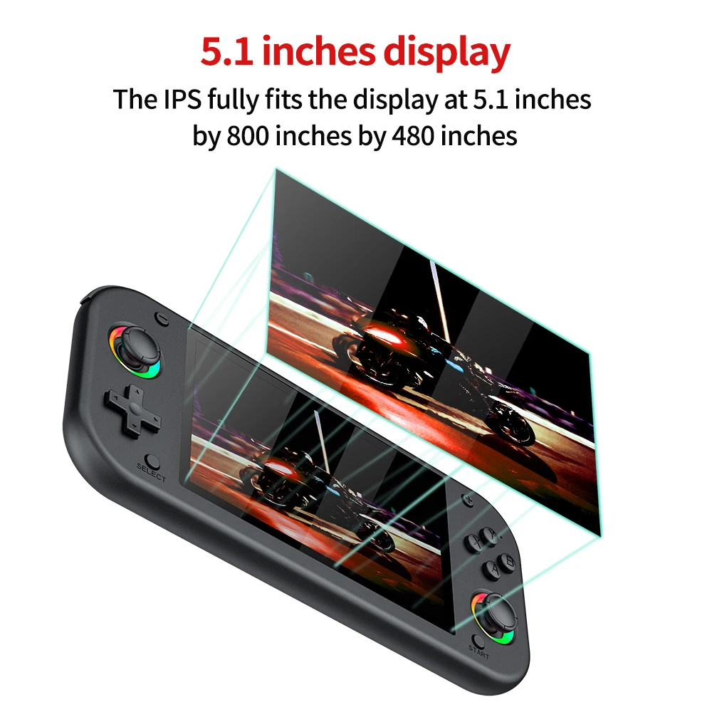 M26 Handheld Game Console with 5.1 IPS Screen Portable Retro Gaming System for PSP Players Linux Emelec Support 30+simulators