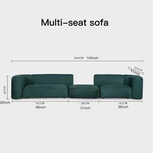  Roodtuo Minimalist Sofa Set For Living Room Deep Green Sofa Combination Villa Aparment Multi-Seats Modern Couch كنبات صالة كامل 