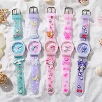 New Hello Kitty Kuromi Cute Cartoon Kids Watch Jelly Sanrio Quartz Watch Gift for Boys Girls