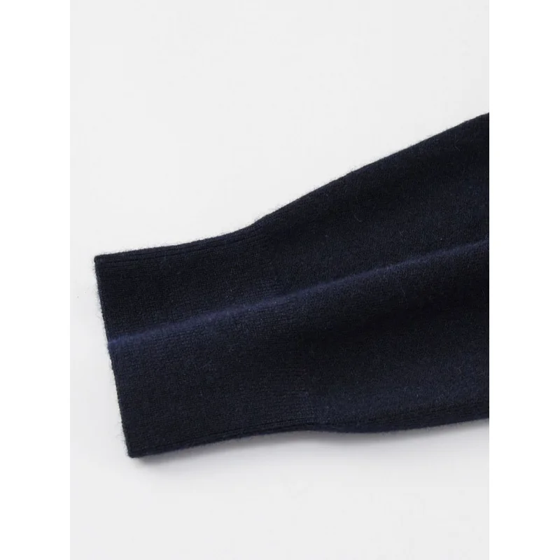 Men's Pullover Worsted Pure Cashmere Sweater Double-Lift Thickened V-neck Solid Color Cashmere Sweater