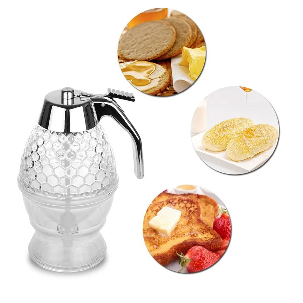 Acrylic Honey Dispenser 200ml Oil-Controlled Baking Juices Storage Pot Kitchen Tools Bee Drip Kettle Accessory