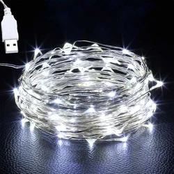 Enchanting Copper Wire LED Fairy Lights - Holiday & Event Décor Magic - 10M 100LEDS (White)