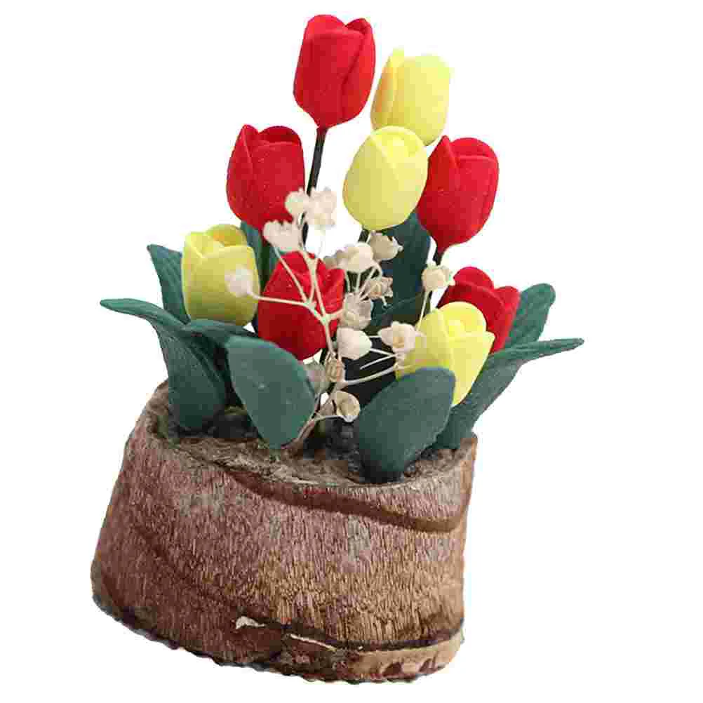 

Potted Plant Artificial Plants Tiny House Supply Household Mini Decor Resin Miniature Bonsai Micro Scene