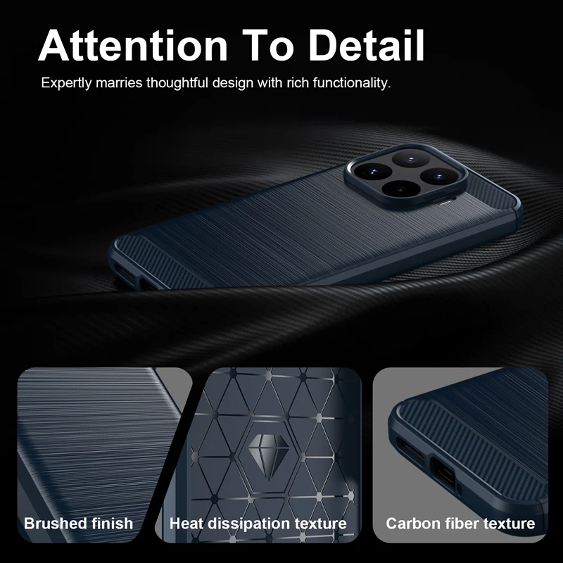 Soft Carbon Fiber Brushed Texture Rugged Shield Anti-Fingerprint Back Cover