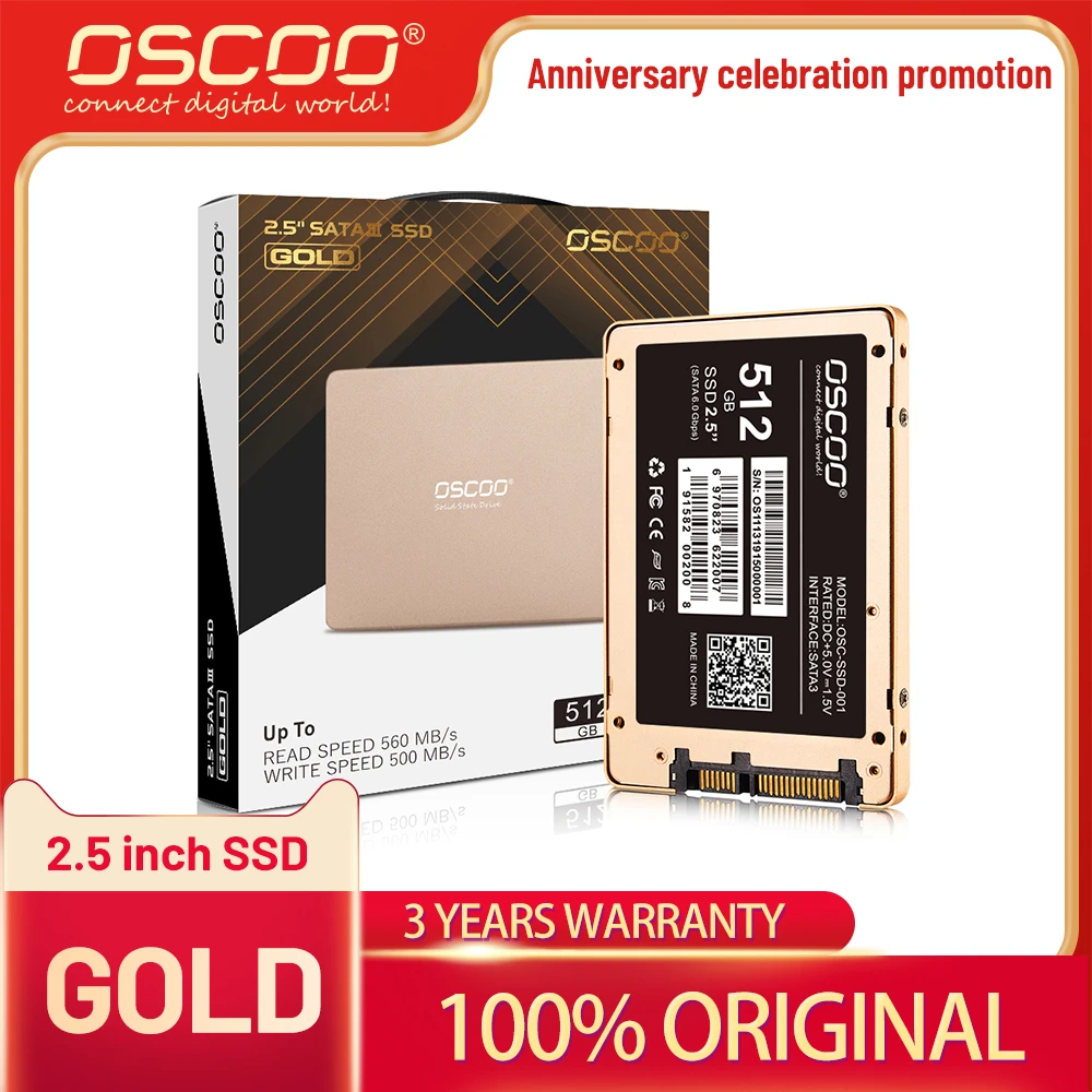 OSCOO SSD SATA 64GB 128GB 256GB 512GB For Desktops Laptops Internal Hard Drive With Original MLC 2D Chips High Quality HDD ssd drive 500gb internal