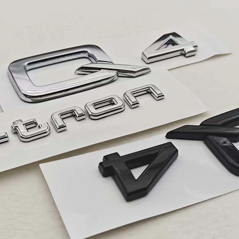 새로운 3D ABS 광택 블랙 레터 로고 엠블럼 (아우디 Q4 e-트론 Q6용), 리어 트렁크 펜더 사이드 배지 자동차 테일 마킹 액세서리