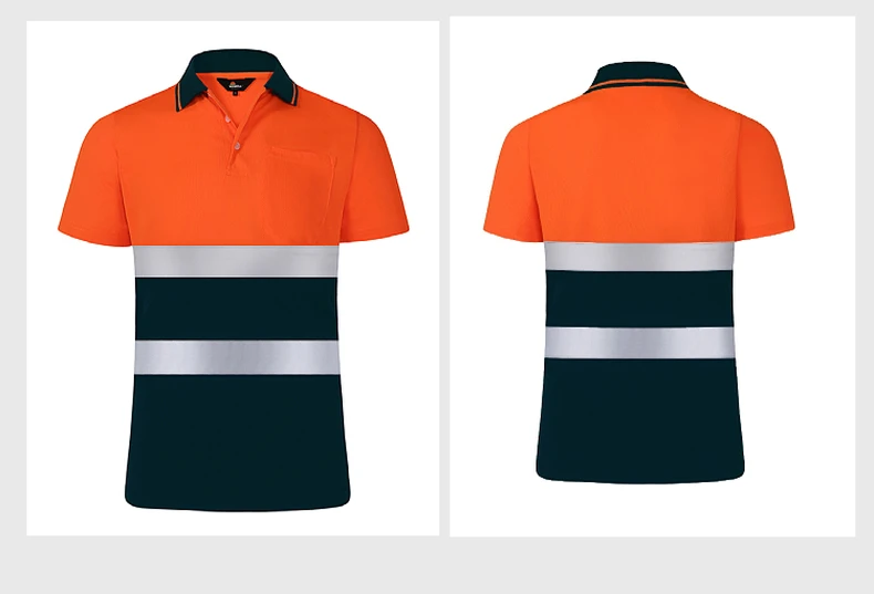 Work Shirt Men Safety Polo Shirt Summer Construction Workwear With Reflective Stripes 20 Sb8bb77d8491a45108816854b2909b9fel