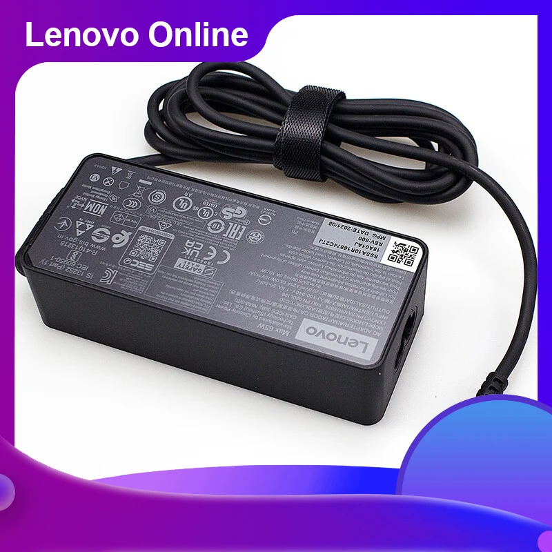 

Lenovo Notebook Charger Thinkpad 20V3.25A 65W Square Port Universal E560 T460s X240 X260 E470 Computer Power Adapter Cable