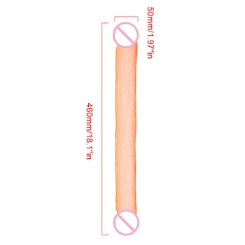 18.1 Inch Overlength Double Dildos Double Headed Penis Realistic Phallus Stimulate Vagina and Anus Big Dick Sex Toys for Lesbian 2