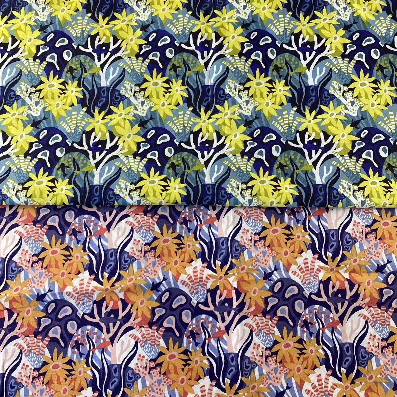 145x50cm 순면 포플린 프린트 비치 스타일 재봉 천, 셔츠 제작, 터번, 사진 배경 천