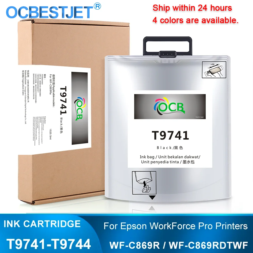 WF-C869R T9741 T9744 Ink Cartridge With Pigment Ink for Epson WorkForce Pro WF-C869R WF-C869RDTWFC WF-C869RD3TWFC Printer 1PC
