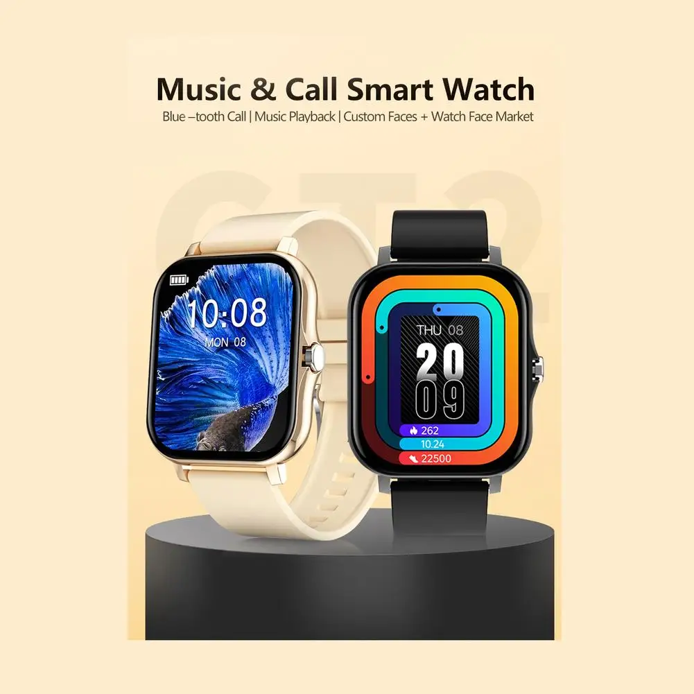 New Smart Watch Clock Fitness Heart Monitor Sport Smartwatch Full-screen Touch Bluetooth-compatible Calls Watches