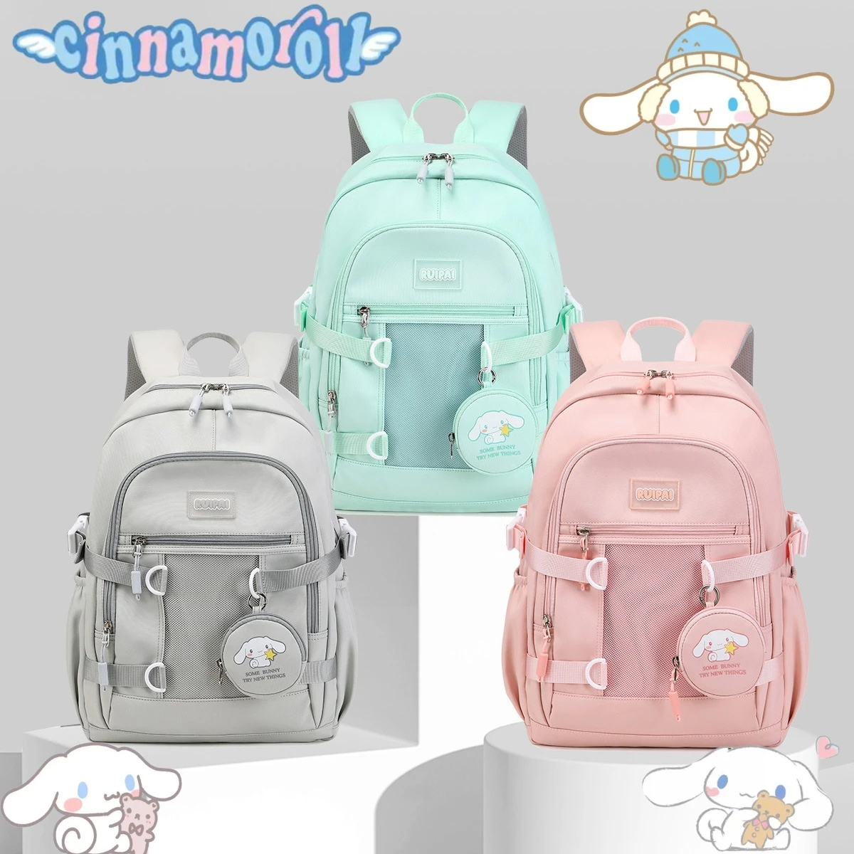 

Милый школьный ранец Cinnamoroll для учеников средней и старшей школы, вместительный школьный ранец для кавайных девушек, водонепроницаемый рюкзак, милые дорожные сумки, подарки