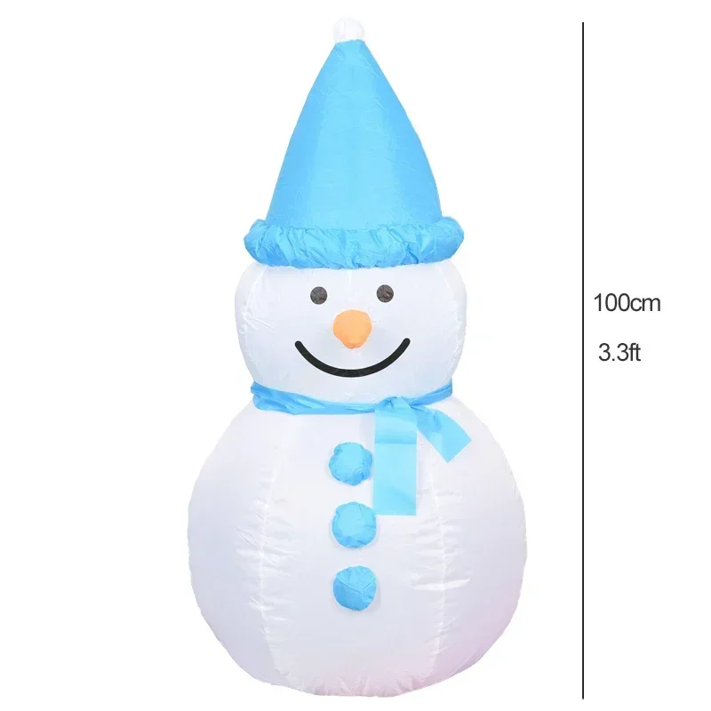 Christmas Snowman Inflatable Toys 1m Blow Up Yard Decoration with Led Lights for Garden Lawn Outdoor Indoor New Year Party Decor 5