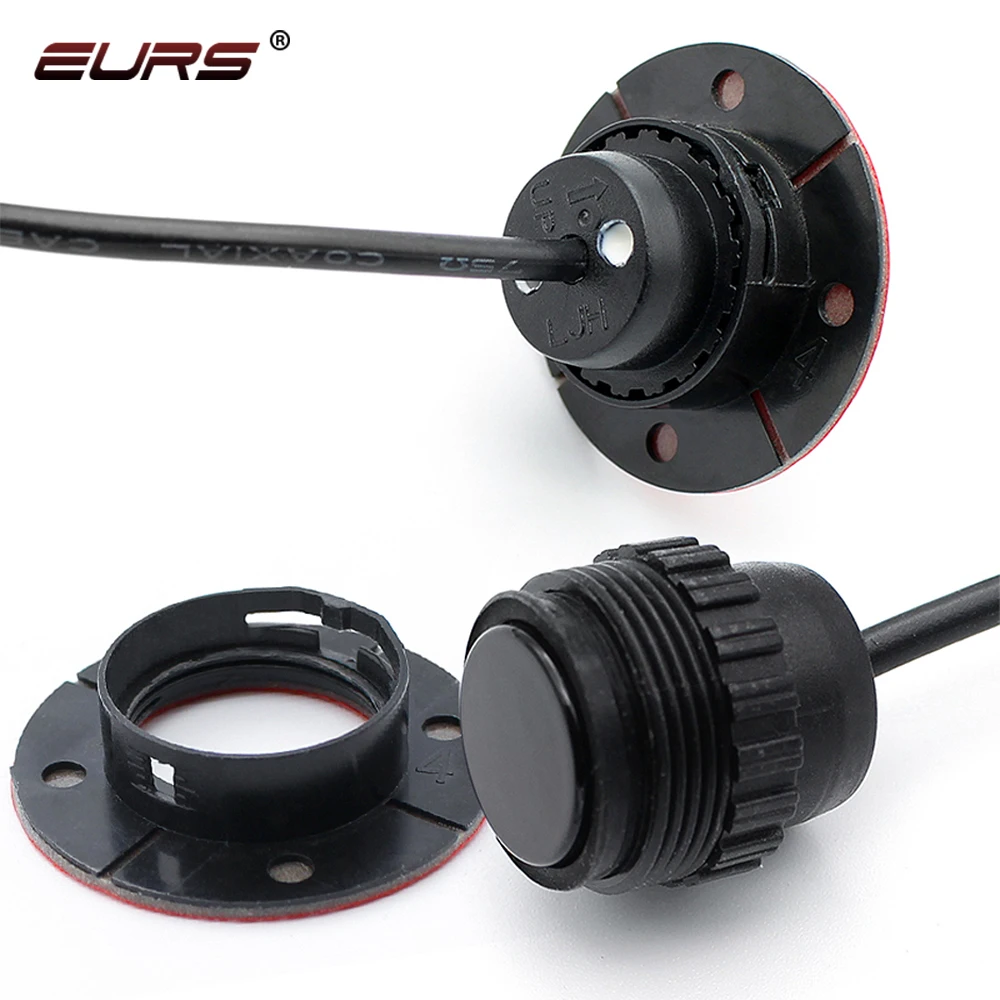 EURS Parktronic 4 sensors Car Backup Radar Parking Sensor Buzzer Detector Assistance Flat Probe System 12V Kit Universal Car Bac