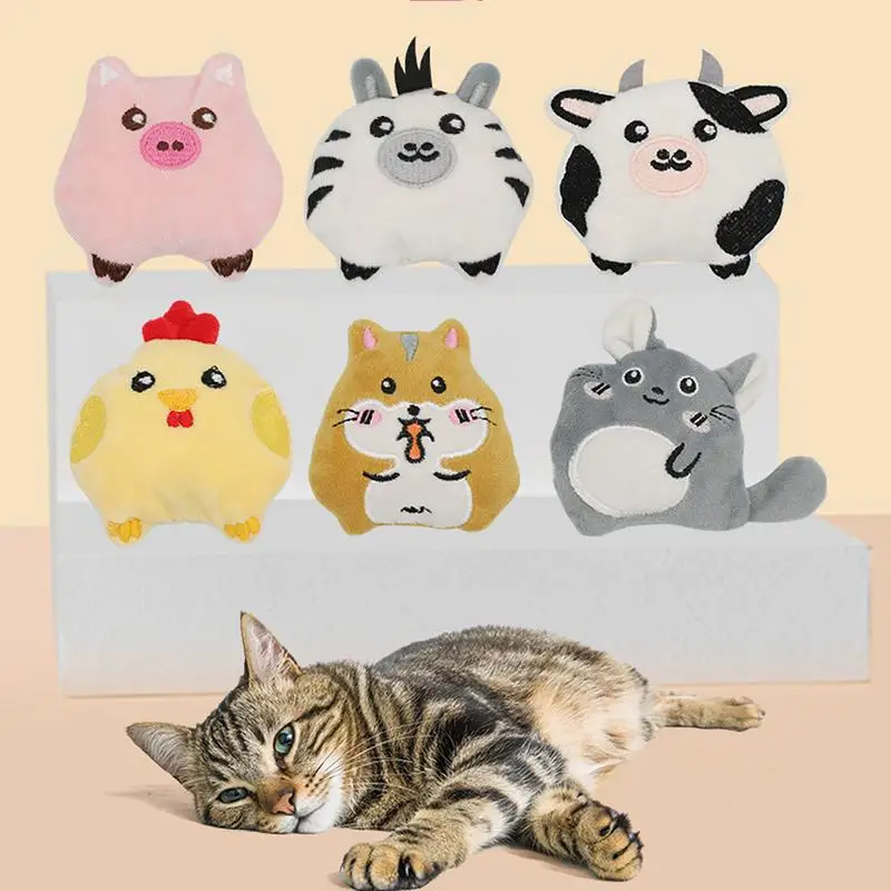 

Plush Cat Chew Toys Interactive Cat Pillow Toy Built-in Catnip Stuffed Plush Animal Pet Supplies Relieve Stress Thumb Bite Pet