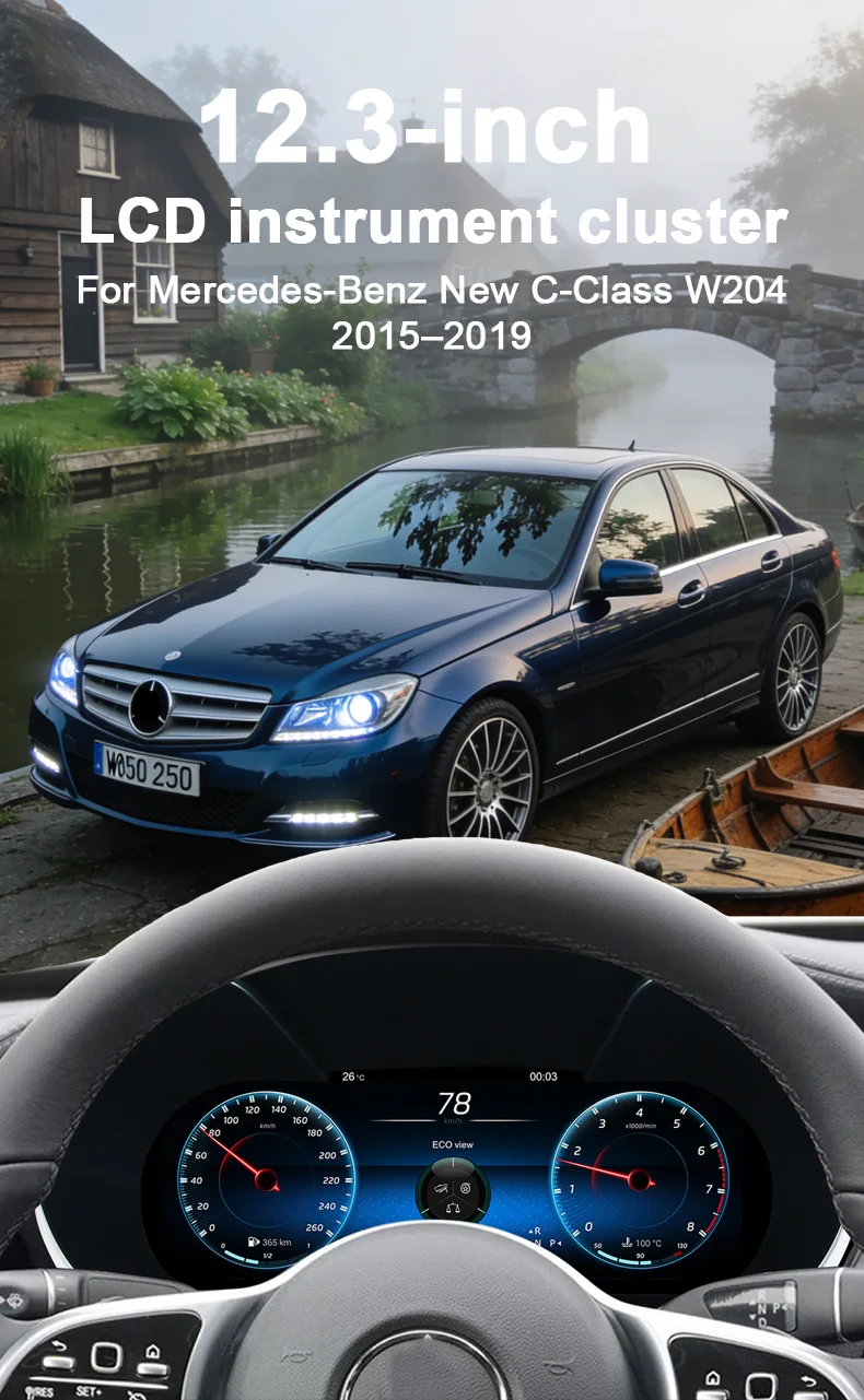 Digital Instrument Cluster For Mercedes-Benz New C-Class W204 2015–2019 Speedome
