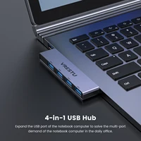 4 in 1 USB HUB 3.0 OTG Splitter Adapter USB Expansion for Xiaomi Laptop Notebook Hi-Speed for PC Computer Desktop Mouse Printer 2