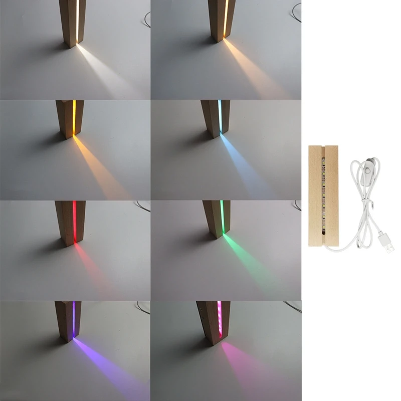 

Rectangle LED Light Display Base Stand Night Light Base Light Display Base Pedestal for Resin Art Multicolor Light