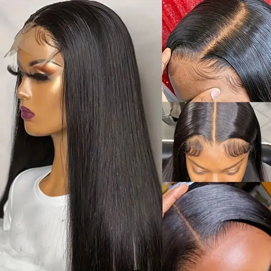 Lace Front Wig Human Hair Wigs 360 Lace Wig Straight 360 Full Lace Frontal Wigs Ponytail Transparent 13x6 13x4 Lace Front Human Hair Wigs For Women Brazilian Wig MYLOCKME