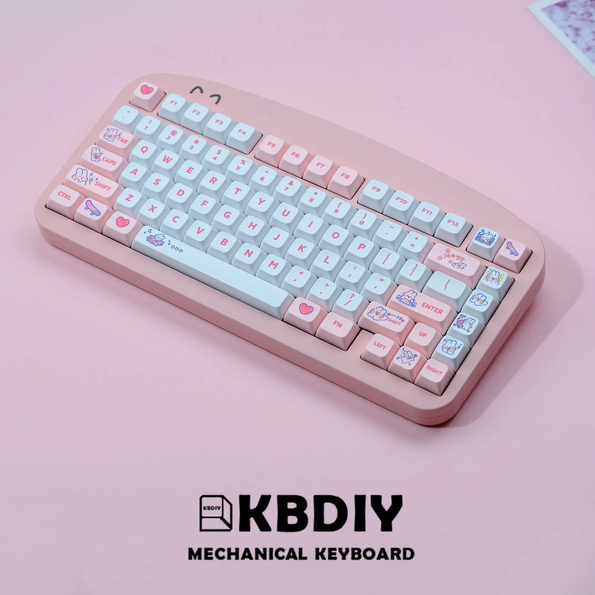 Coelho bonito PBT Key Caps, Perfil XDA, Personalizado Kawaii Dos