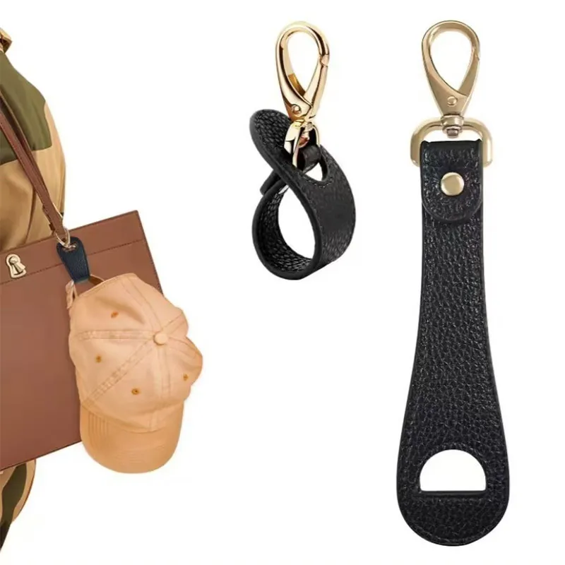 Travel Leather Hat Clip Golf Baseball Cap Holder Summer Hat Strap Towel Glove Hook Wallet Buckle Hands-free Bag Latch Clips