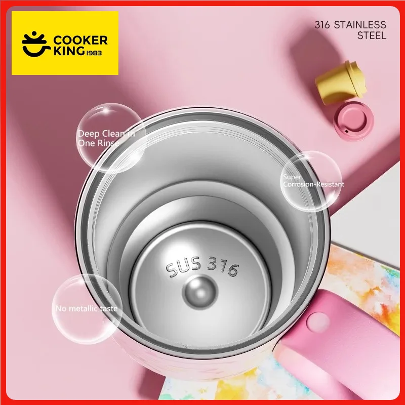 Stainless Steel Insulated Coffee Mug with Straw and Handle