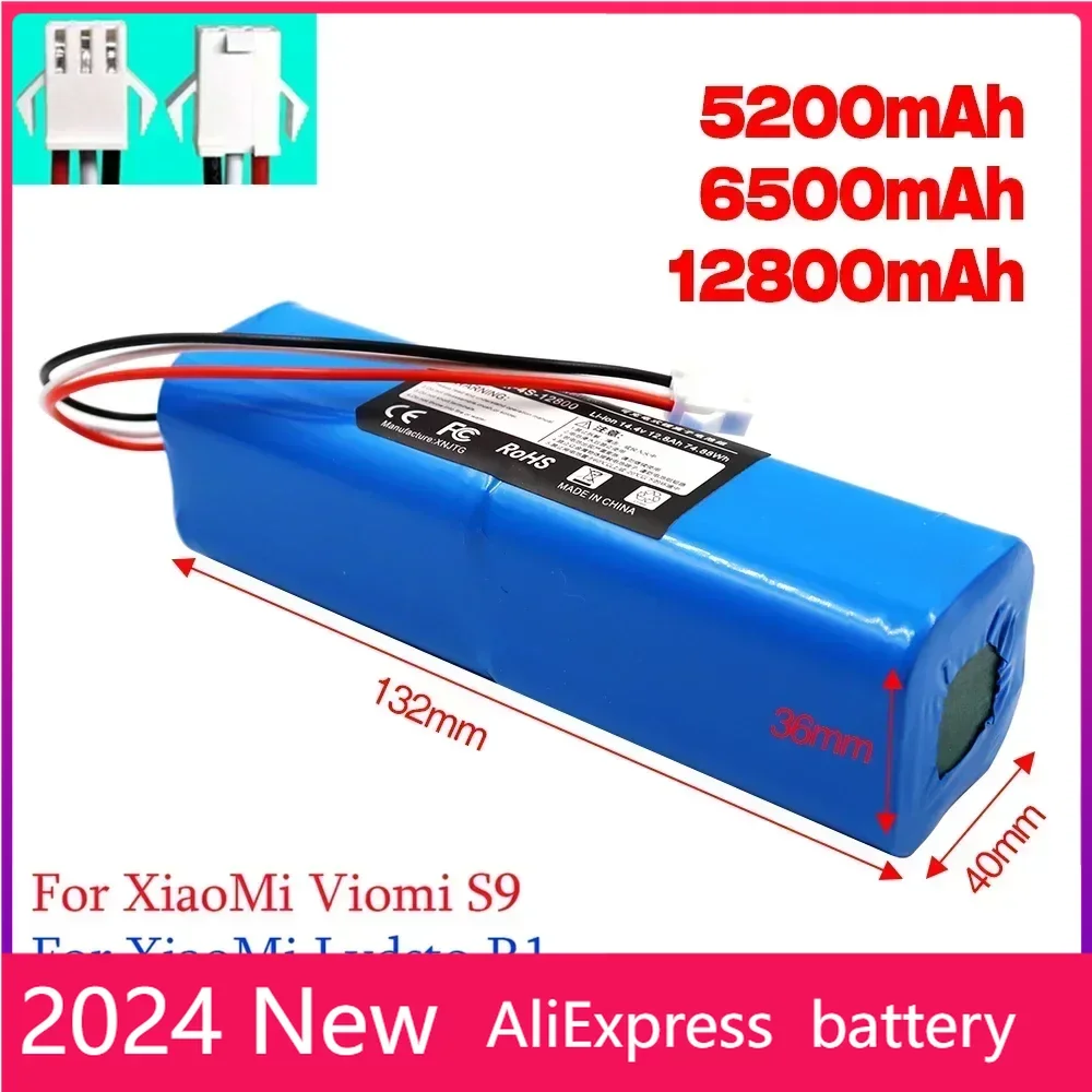 

Replacement For XiaoMi Lydsto R1 Roidmi Eve Plus Viomi S9 Robot Vacuum Cleaner Battery Pack Capacity 12800mAh Accessories Parts