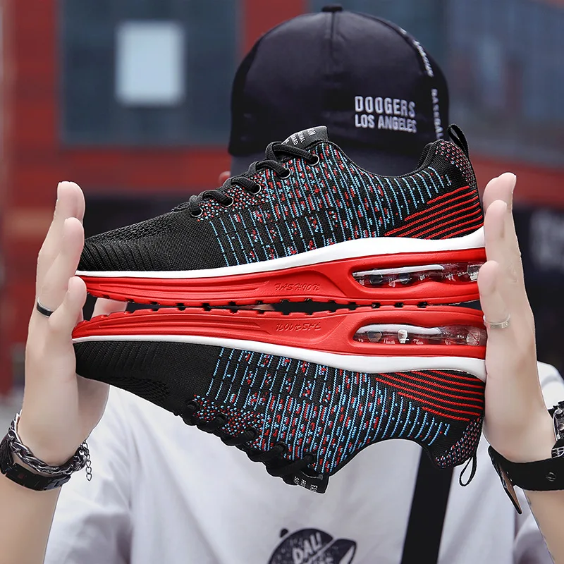 

Мужская модная износостойкая обувь с воздушной подушкой, новая Вулканизированная обувь, толстая подошва, амортизирующие легкие кроссовки, мужская повседневная обувь