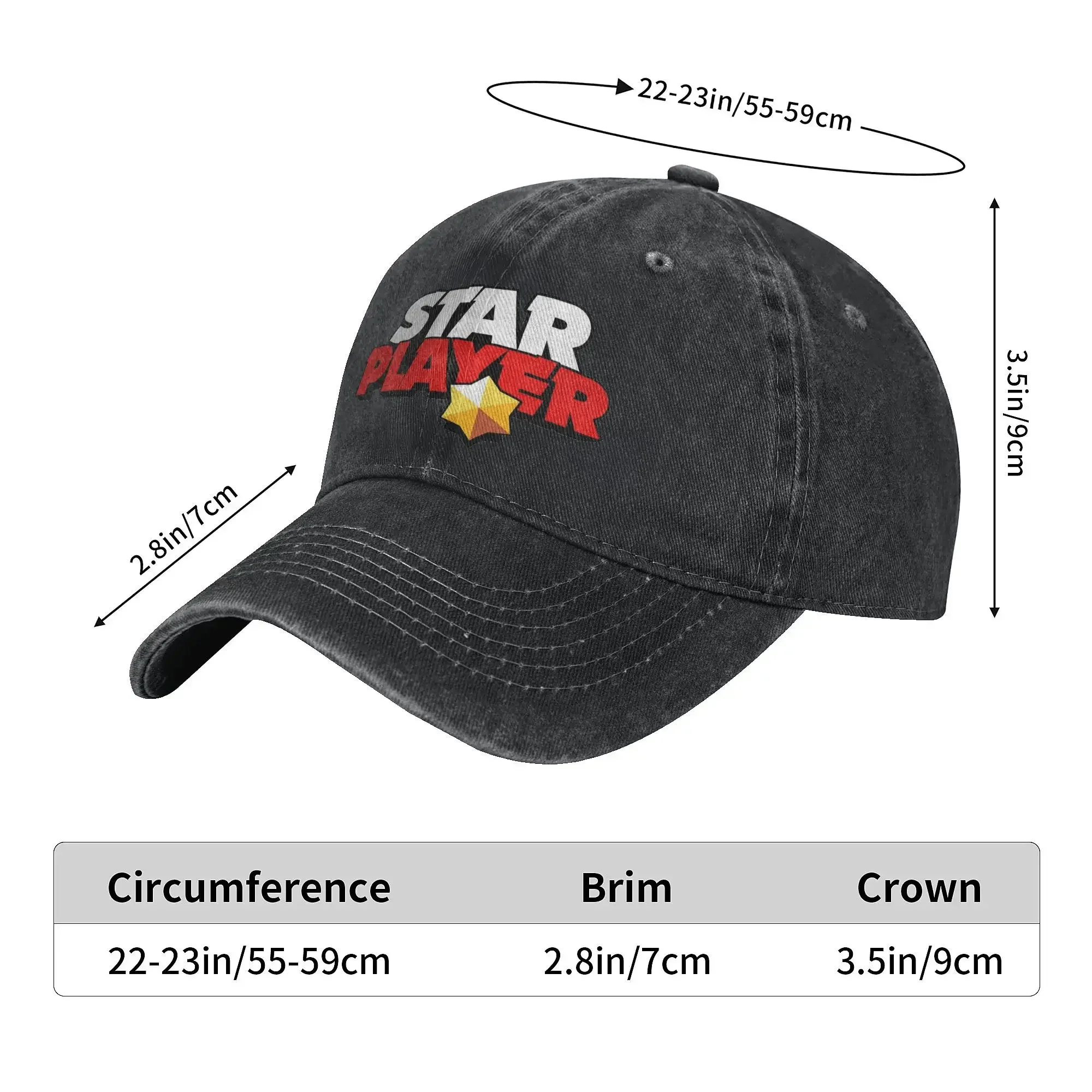 Classic Star player B-Brawls Baseball Caps Unisex Distressed Denim Sun Cap  Outdoor Activities  Adjustable Caps Hat 4
