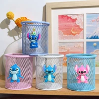 Disney Stitch Iron Mesh Notebook Cup, Pencil Box Desktop Ornament for Women and Teenagers' Offices and Schools 1