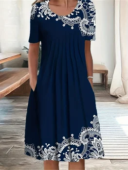 Plus Size Fashion Elegant Women Dress Loose Casual Dress Women Dress New Temperament 1