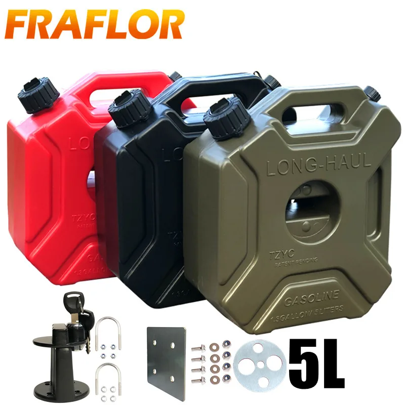 Green Black Red 5L Jerry Can Gas Diesel Petrol Fuel Tank Oil Container Car Motorcycle Spare Petrol Oil Tank Backup Fuel-jugs ATV