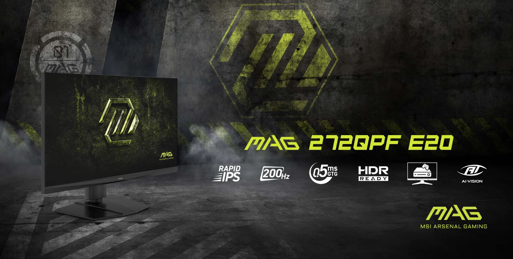 2025년형 MSI MAG 272QPF E20 게이밍 모니터 WQHD 2K 화면 200Hz 0.5ms, 인체공학적 스탠드 포함, FPS e스포츠 게이밍 데스크탑용