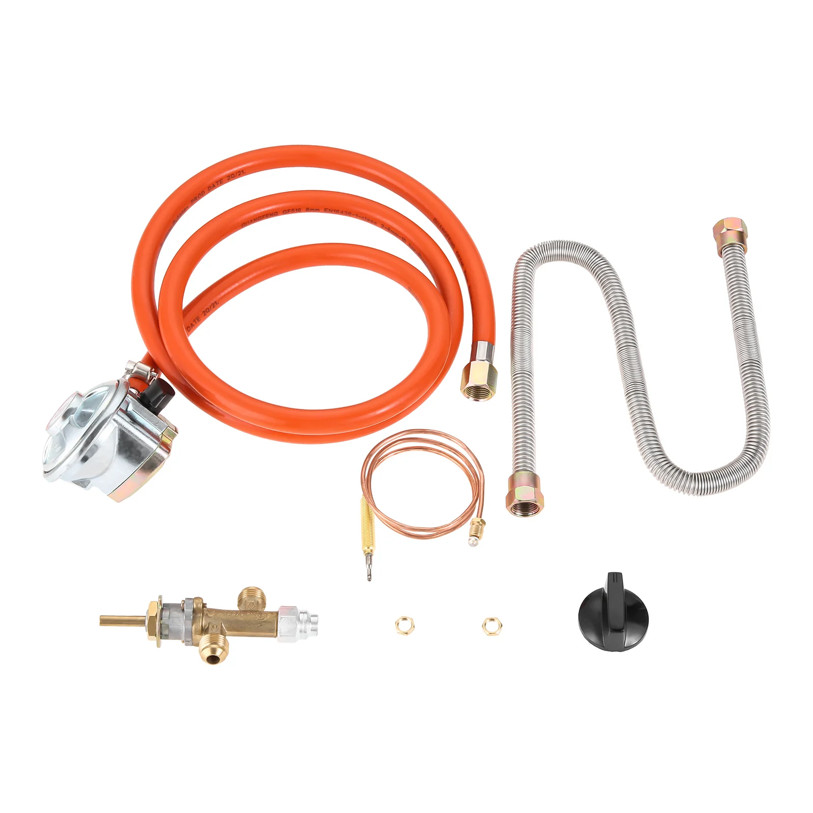 Fire Pits BBQ Patio Propane Butane LPG Gas Hose 27mm Clip on 37Mbar 1.5Kgh Regulator 3/8\