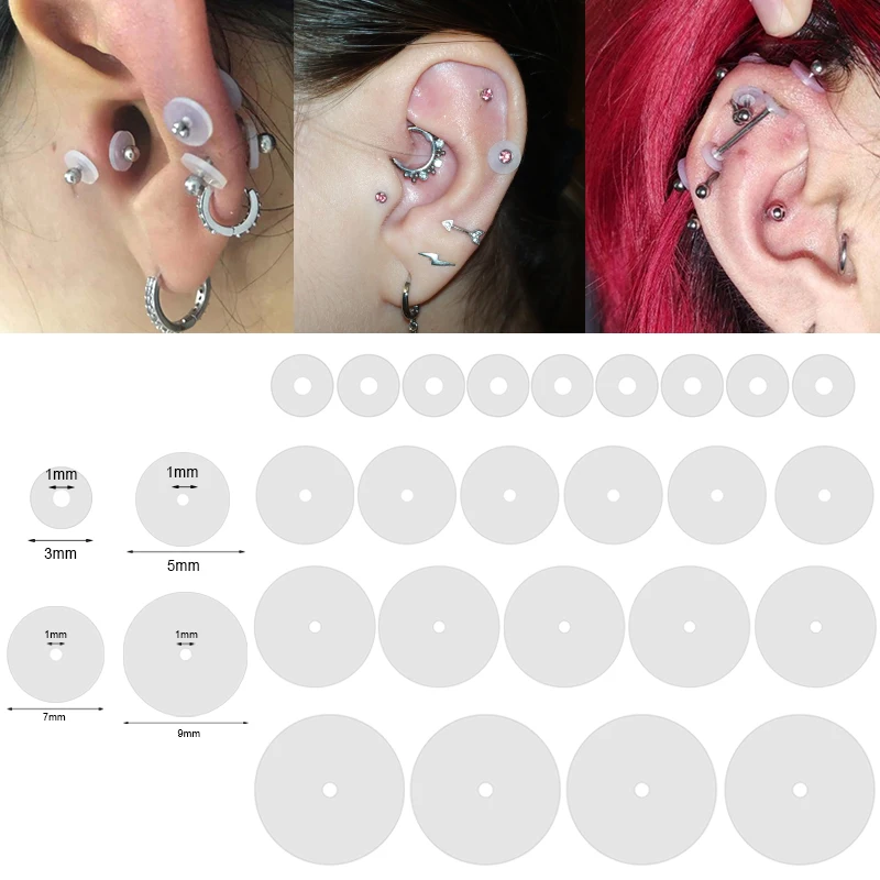 Aoedej 6 200P Siliconen Piercing Healing Discs Anti Invaginatie Flexibele Anti Hyperplasie Voor
