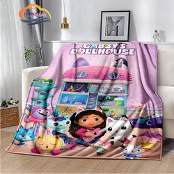3D Printed Gabby's Dollhouse Plush Blanket Fashion Flannel Fleece Children'S and Girl Sofa Nap Travel